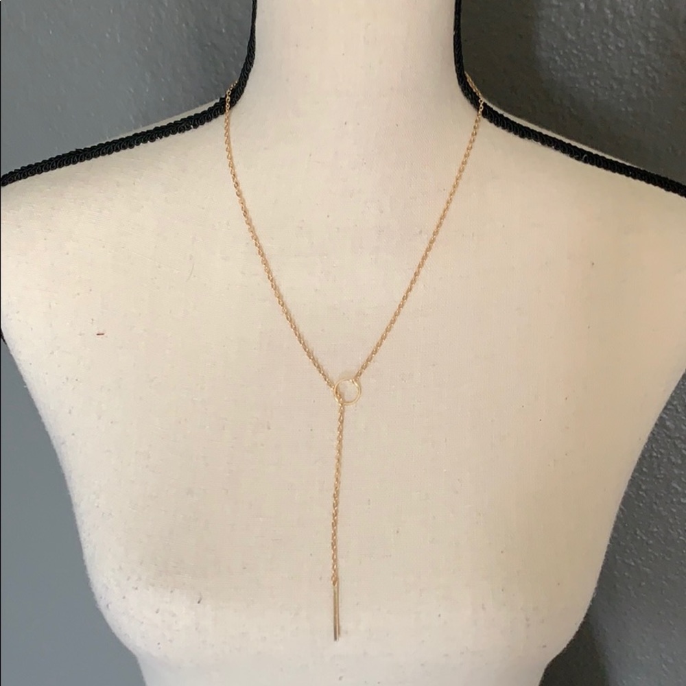 Gold Drop Simple Necklace - Picture 5 of 5